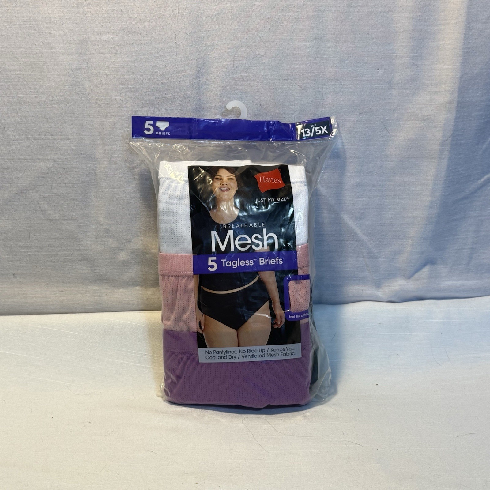 Hanes Just My Size Breathable Mesh Briefs 5 Pack Size 13 5X Tagless Panties