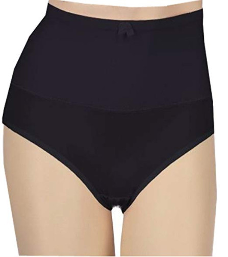 Carol Wior Single Pack Microfiber Belly Band Shapewear Brief Black SMALL