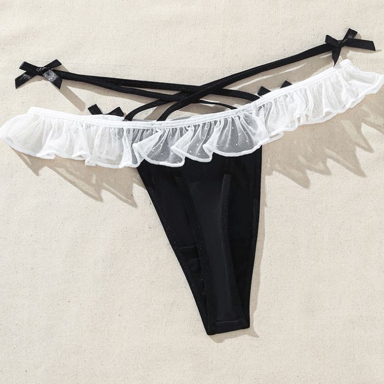 2 Pack Lot Sexy Womens Thongs Panties Underwear Cheeky Briefs Sheer Lingeries