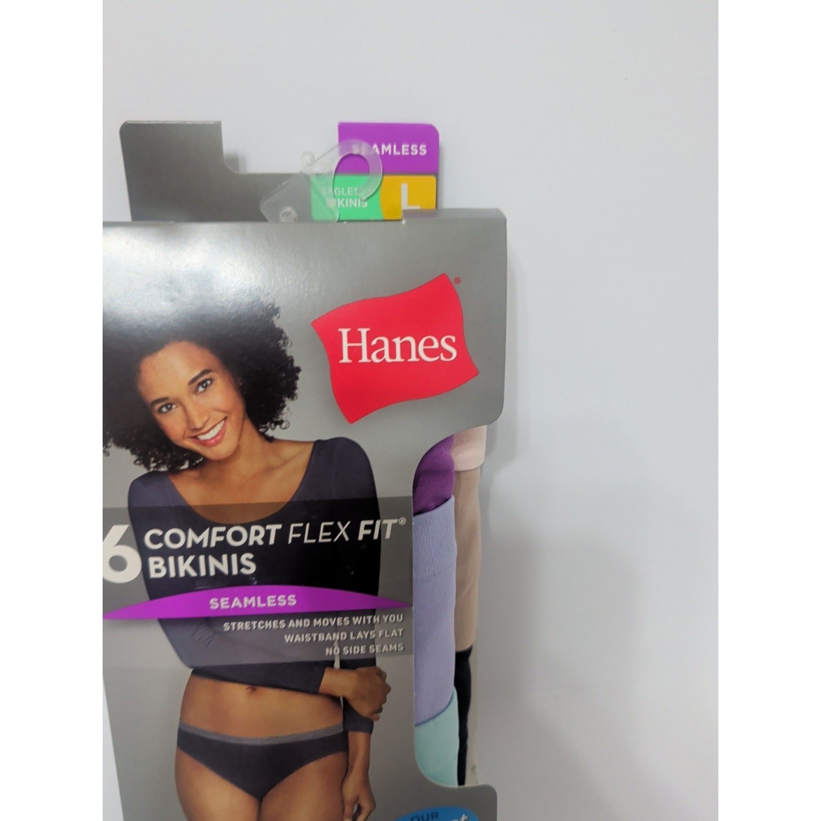 NEW Hanes Women’s 6 Pack Seamless Bikinis Size L/7 Comfort Flex Fit Tagless