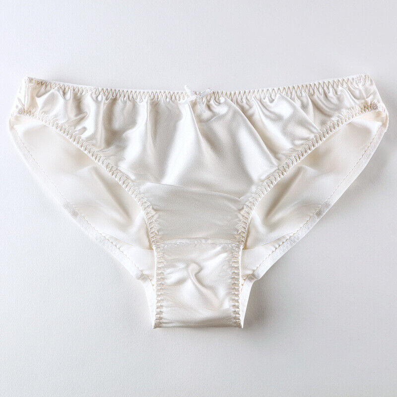Womens 100% Silk Panties Briefs Bikinis Daliy Underwear Cheeky Shiny Satin 2024
