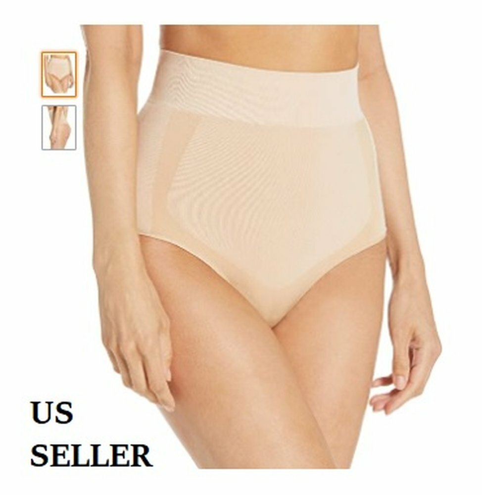 Arabella Women’s Shine and Matte Seamless High Waist Shapewear Thong Sand L