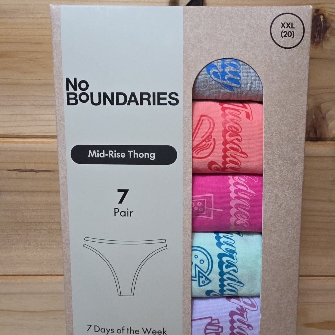Womens ‘Day of the Week’ 7 Thong Panties (Size XX-Large 20) BRAND NEW W TAGS