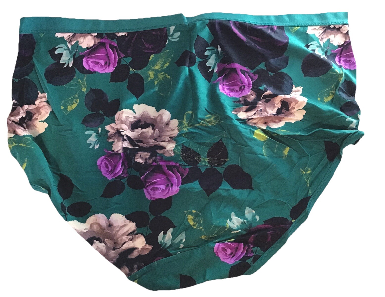 NWT CACIQUE NO SHOW FULL BRIEF SIZE 22/24 DARK GREEN FLORAL