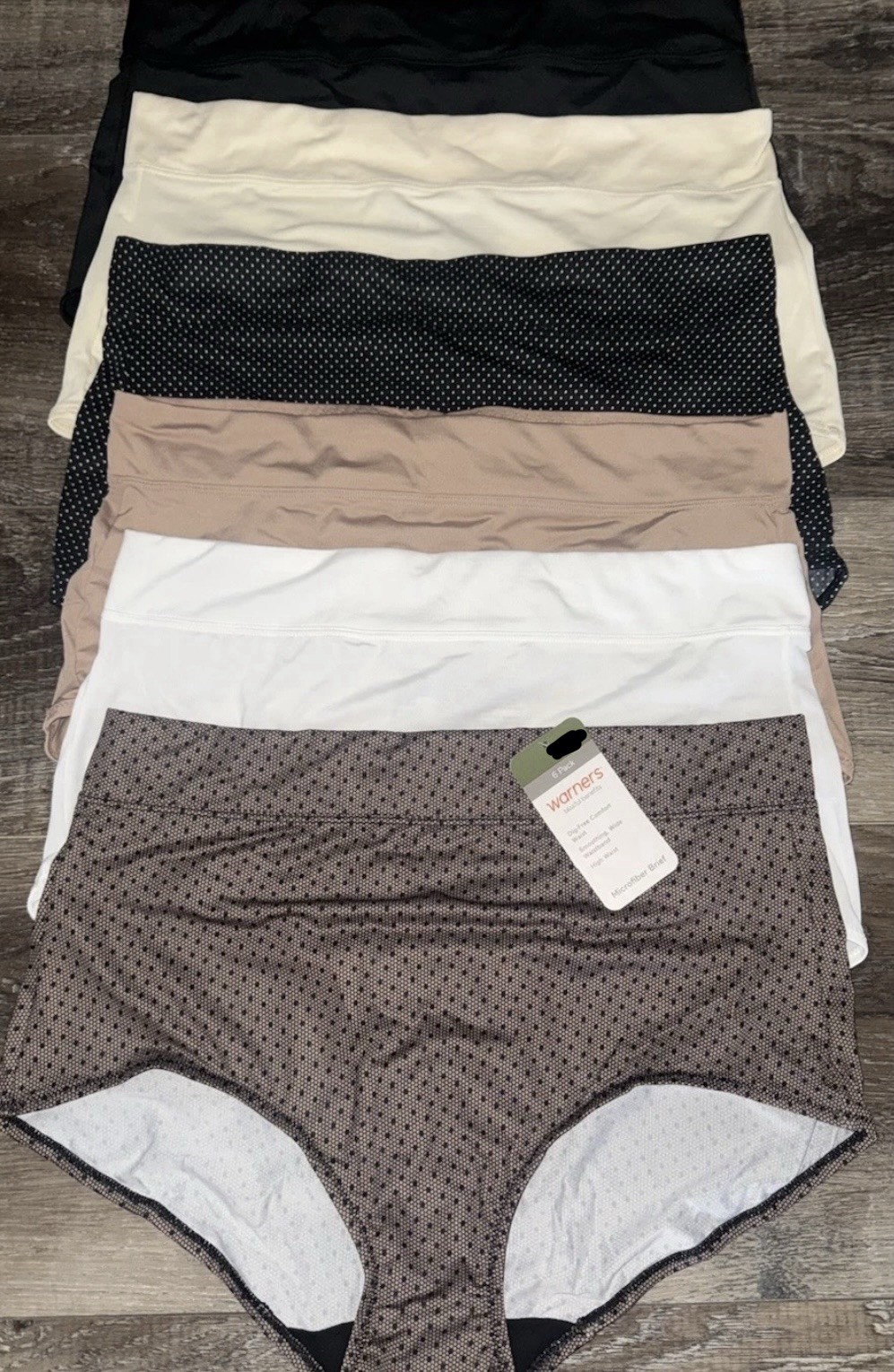 Warners ~ Womens Brief Underwear Panties Polyester Blend 6-Pair ~ 2XL
