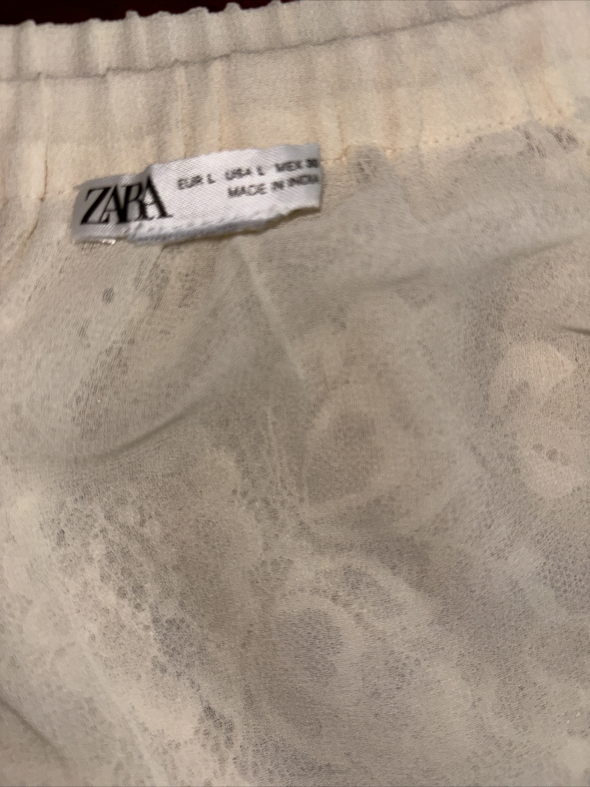 Zara Cream Color Lace Beaded Panties Large Bridal NWOT