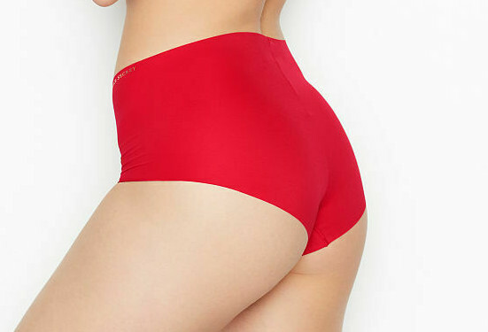 XXL Bright Red NO SHOW Edges Victorias Secret High Waist Midi Brief Pantie RARE