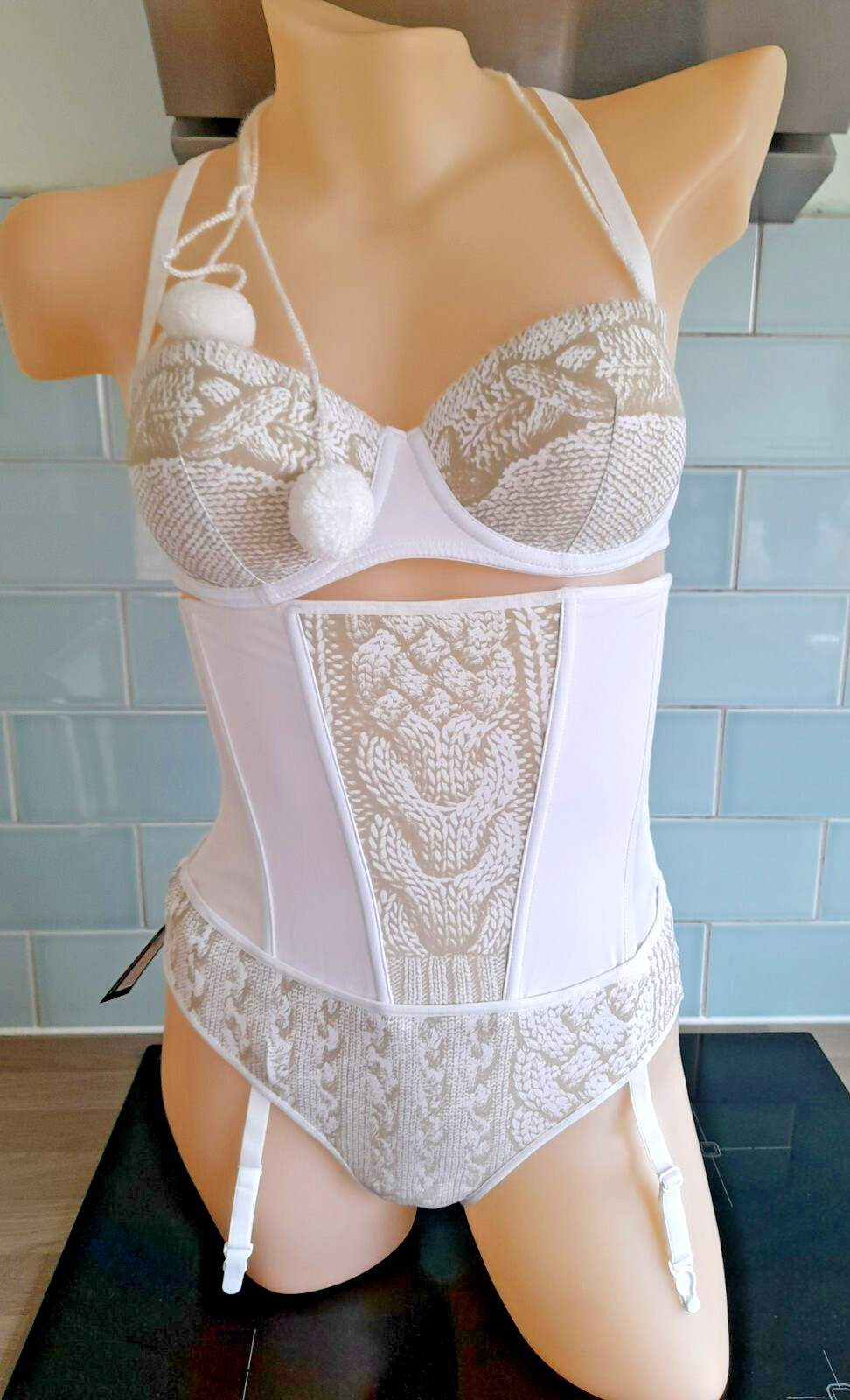 Marlies Dekkers Undressed WHITE Wool Patterned Thongboy 12203 S