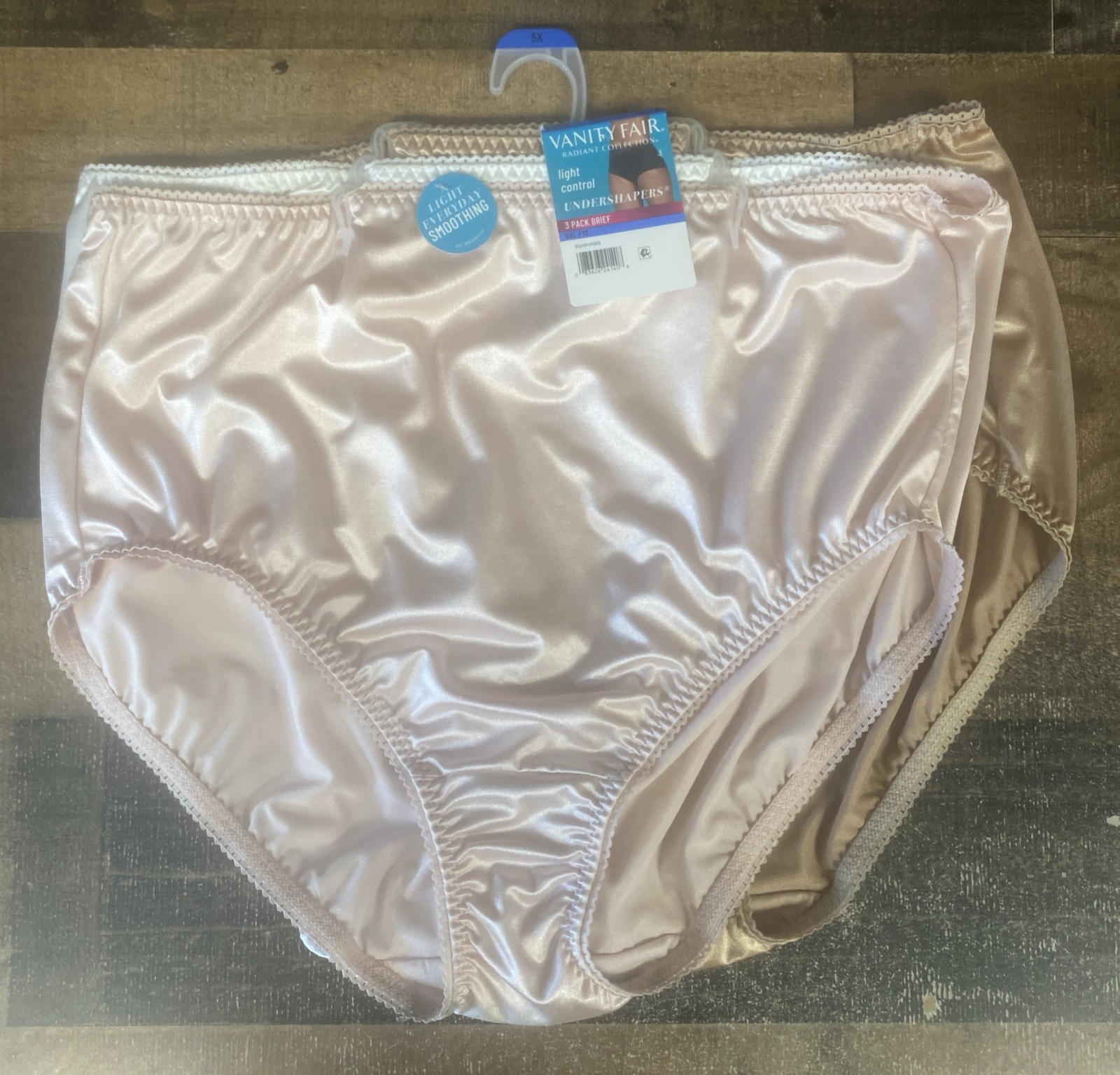 3-Pack VANITY FAIR Radiant Women’s 5XL/12 Undershapers Satin Briefs High Waist