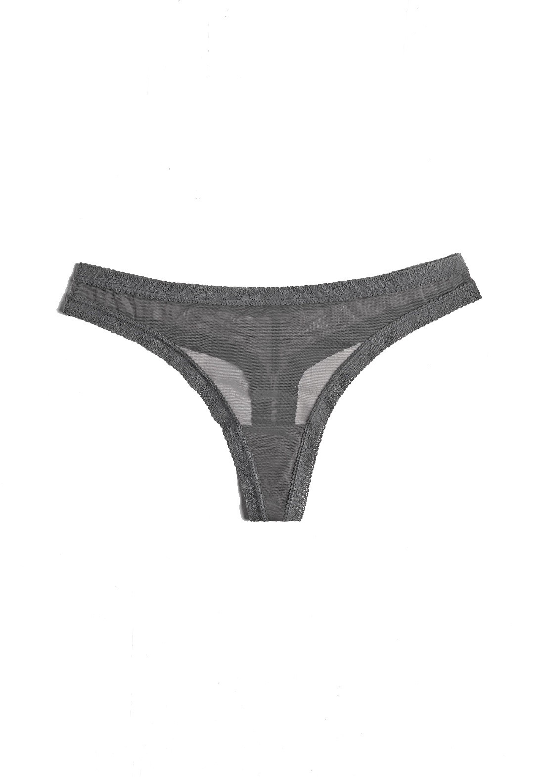Blush Lingerie The Mesh Lace Trim Thong Panty – 0259622