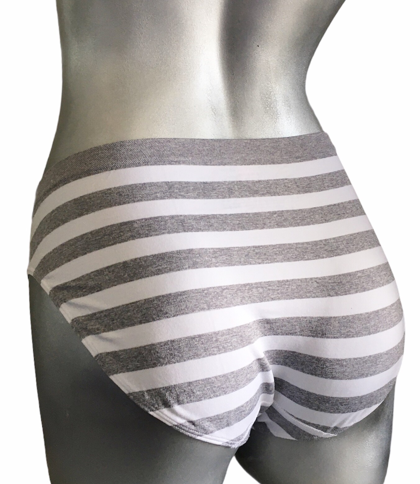 Victorias Secret Logo Waist Seamless Heather Stripe High Leg Brief Panty S Nwt