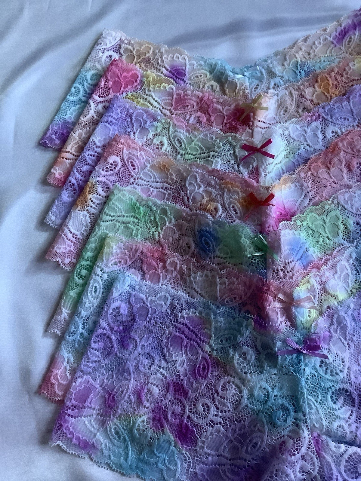Women’s Gradient Butterfly Cheeky Panties Multicolor Lace Floral Bow 7pk Large