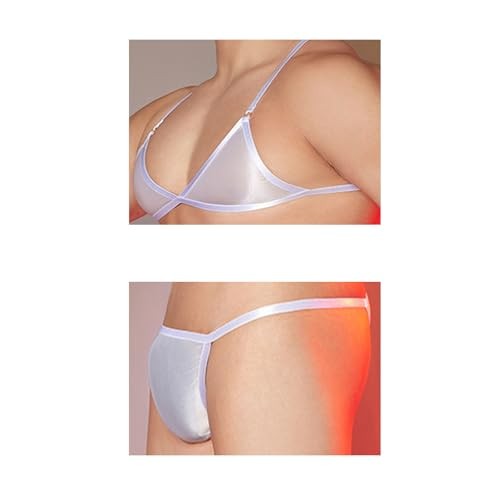 Men Crossdressing Lingerie Clothes, Crossdress Male Apparel Set, One Size White