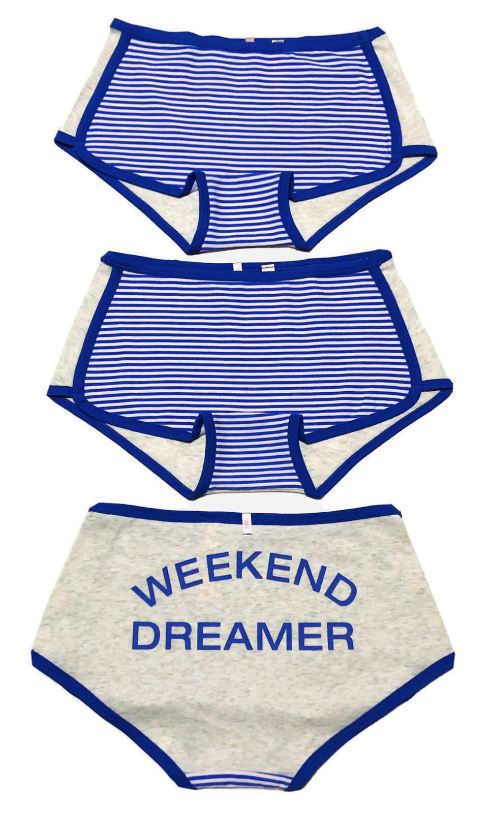 Pink Victoria Secret Boy short Boxer Weekend Dreamer In Lilac & grey 3 x Pack