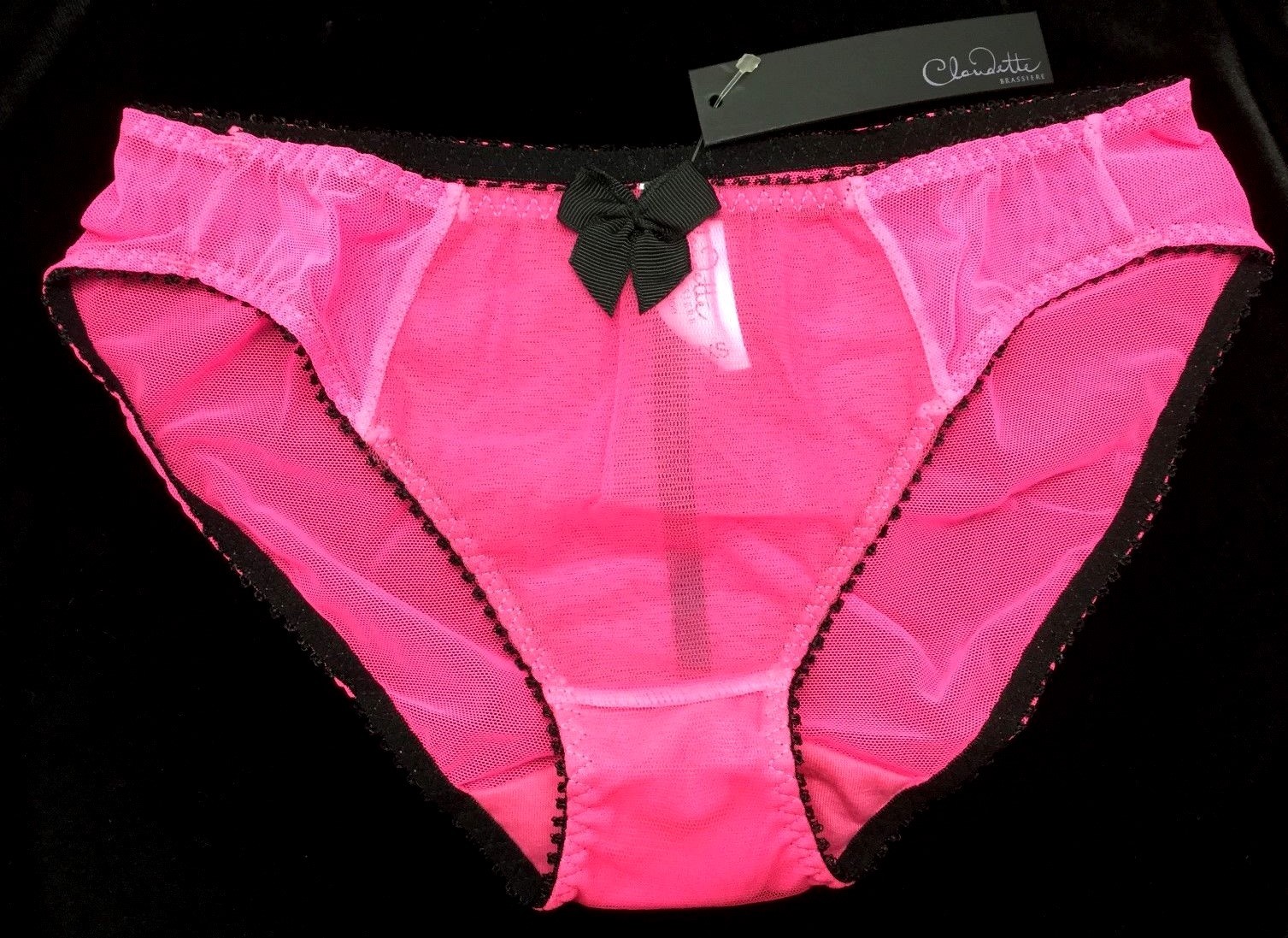 Love Claudette Dessous Mesh Bikini Panty Women’s Sexy Lingerie Neon Pink Savoy