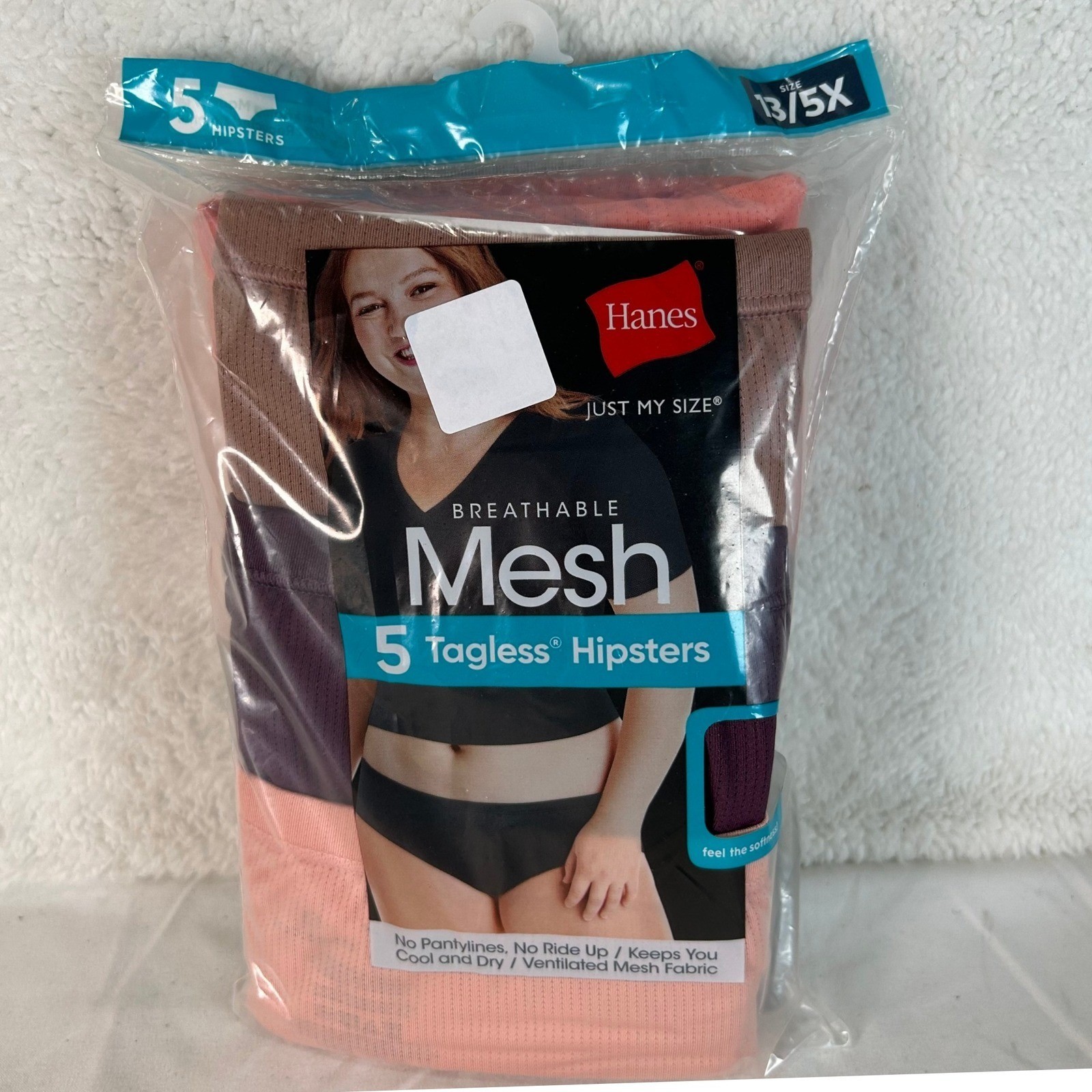 Hanes Just My Size 2pk 10 Pairs Breathable Mesh Hipsters Underwear 13/5X BXP41A