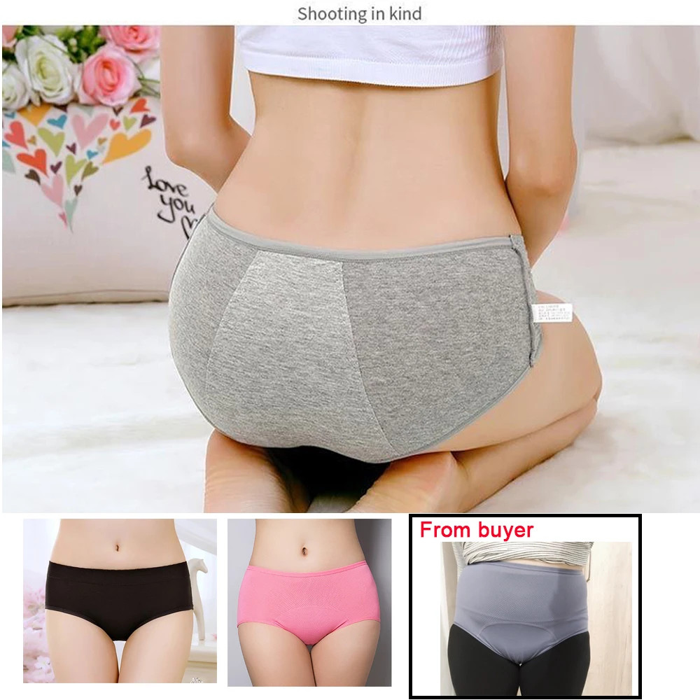 5pc Leak Proof Menstrual Panties Period Underwear Waterproof Briefs Plus Size