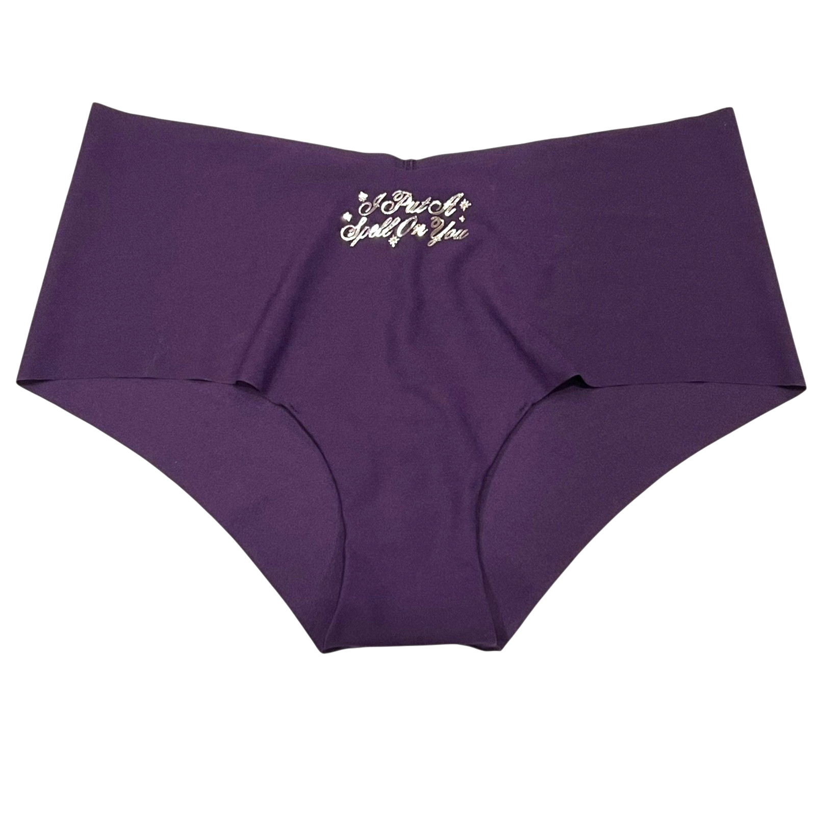 NWT VICTORIA’S SECRET PINK Cheeky Pantie Sz M-XL-XXL Purple Silver Halloween