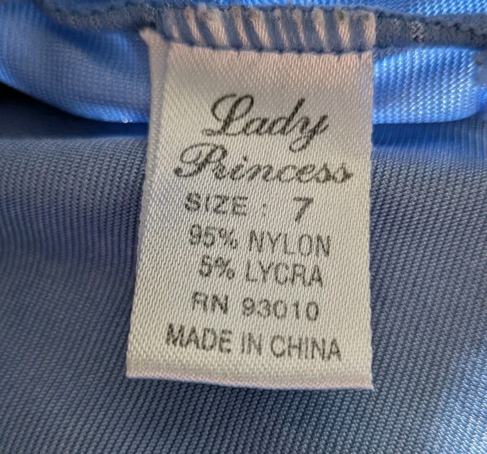 Vintage Lady Princess Second Skin High Cut High Rise Satin Panties Blue Sz 7