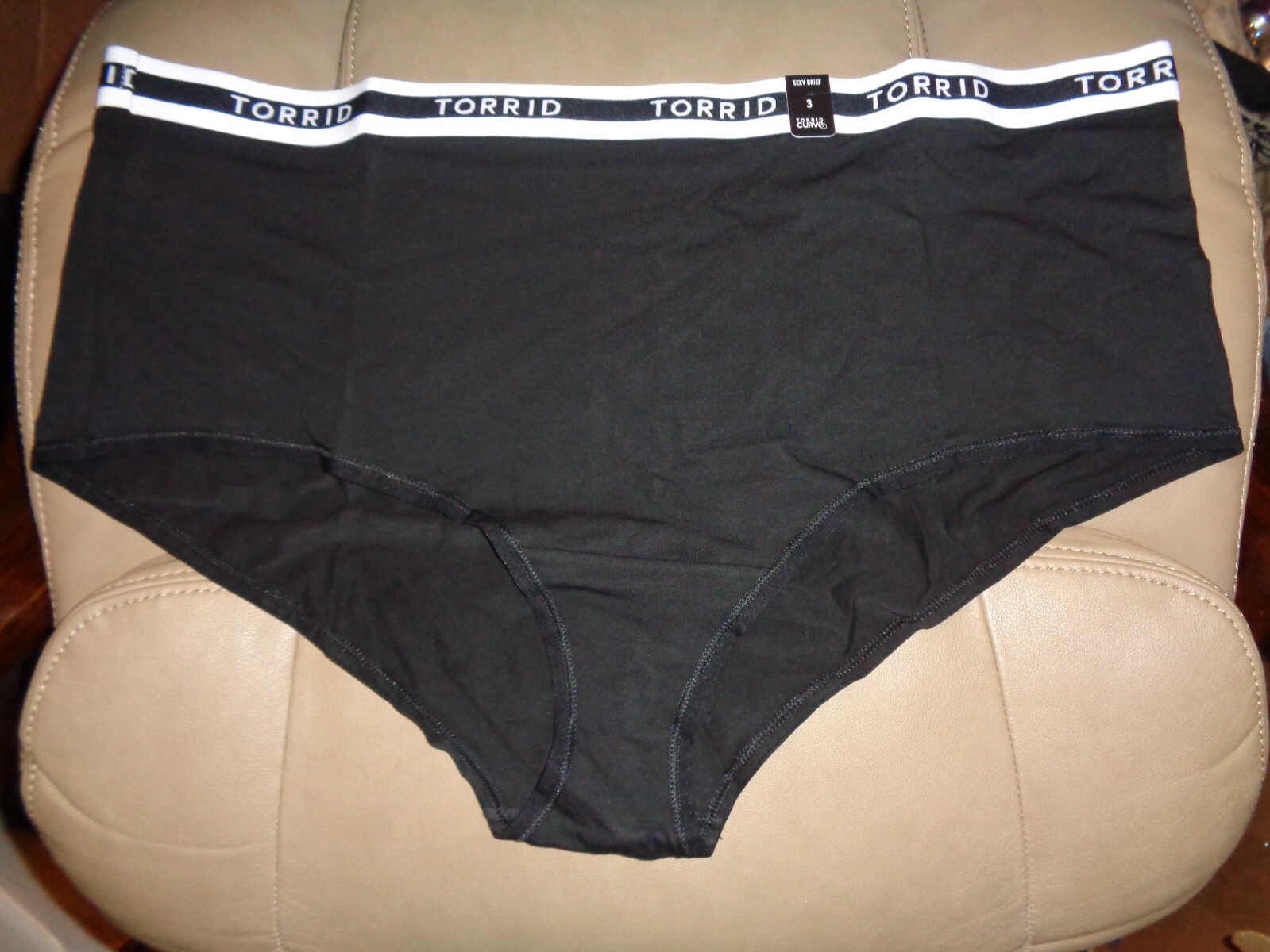 Torrid Curve Logo Sexy Black White Brief Panty Plus Size 3 fits 22W 24W NEW