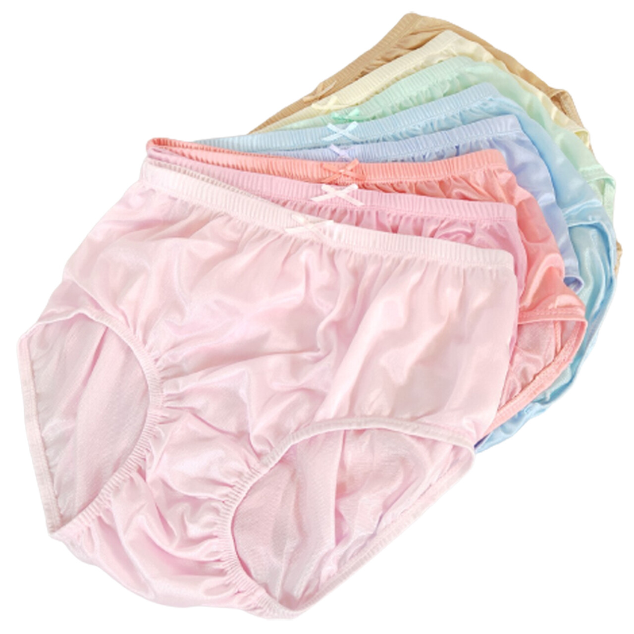 6x Vintage GRANNY High Waist Nylon Bikini Underwear Panties Briefs Plus Size 3XL