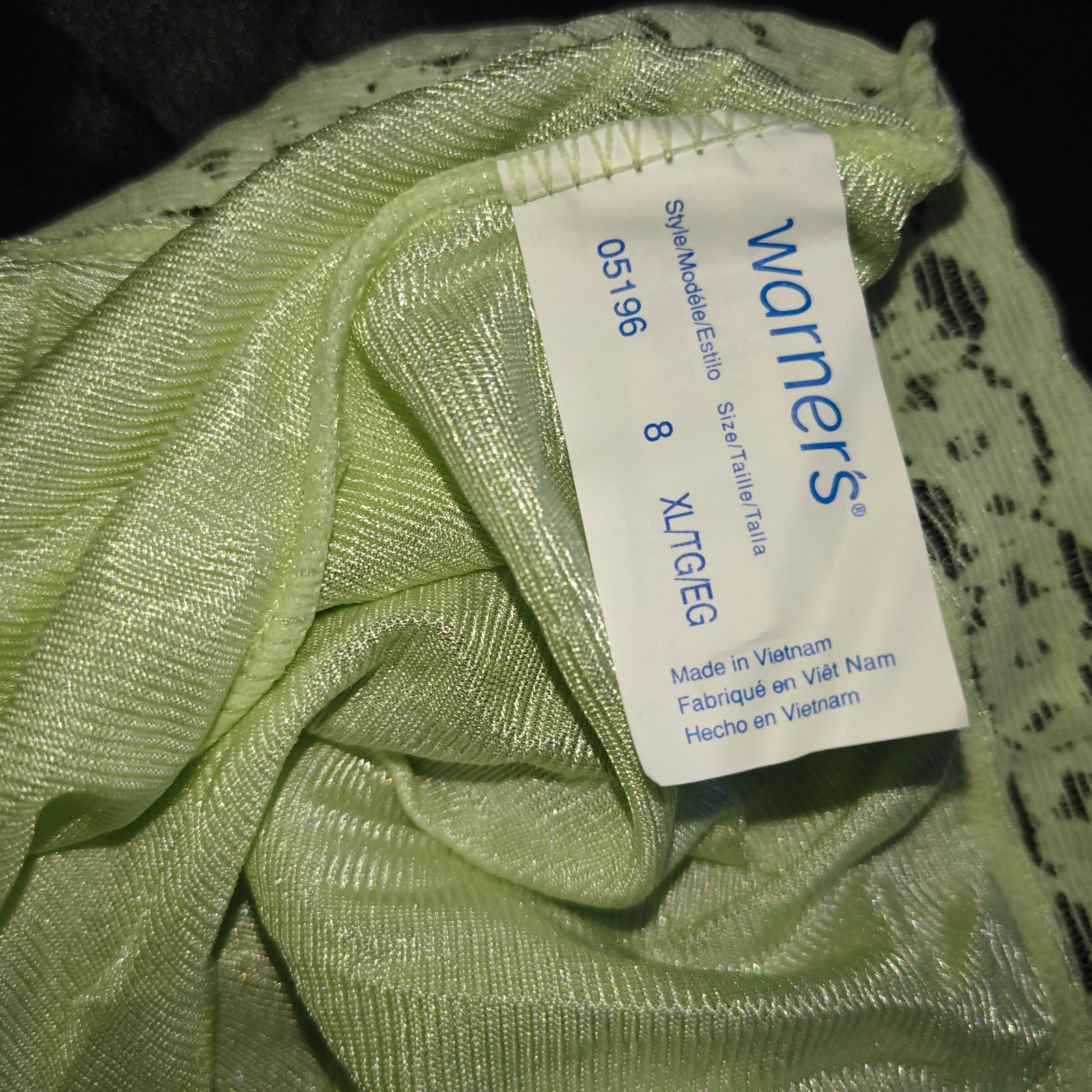 Vtg NWT Warner’s Perfect Measure Nylon Granny Panties Briefs sz 8/XL Lime 🍋‍🟩
