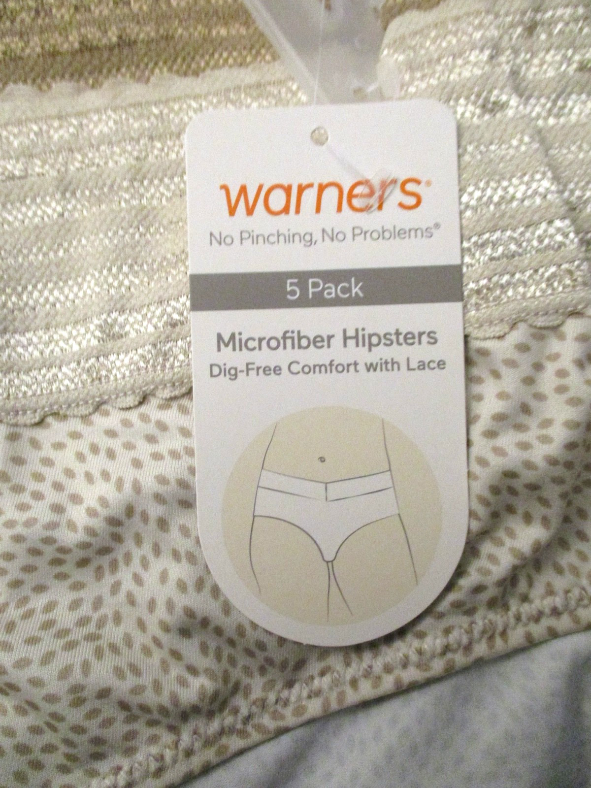 Warners microfiber Lace hipster panties 5 pair size 8/XL