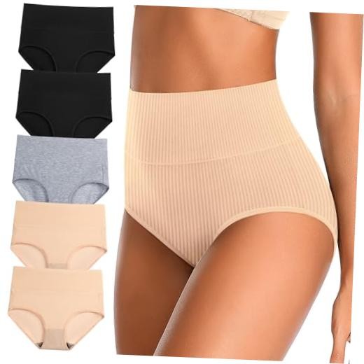 Womens Underwear Full Coverage Panties for 3X-Large-4X-Large 2black+2nude+1grey