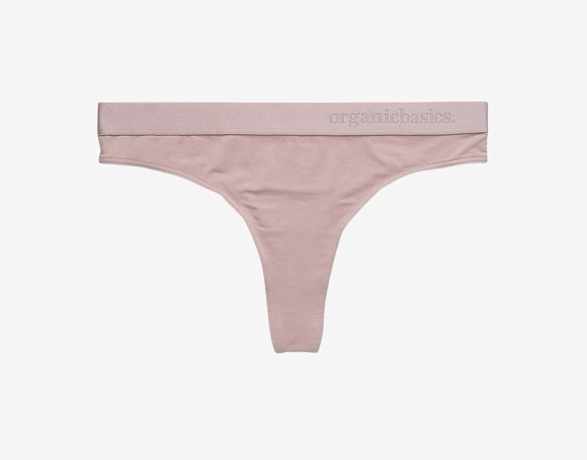 NWT Organic Basics Women’s Soft Touch Thong Underwear, Dusty Rose, Sz XL