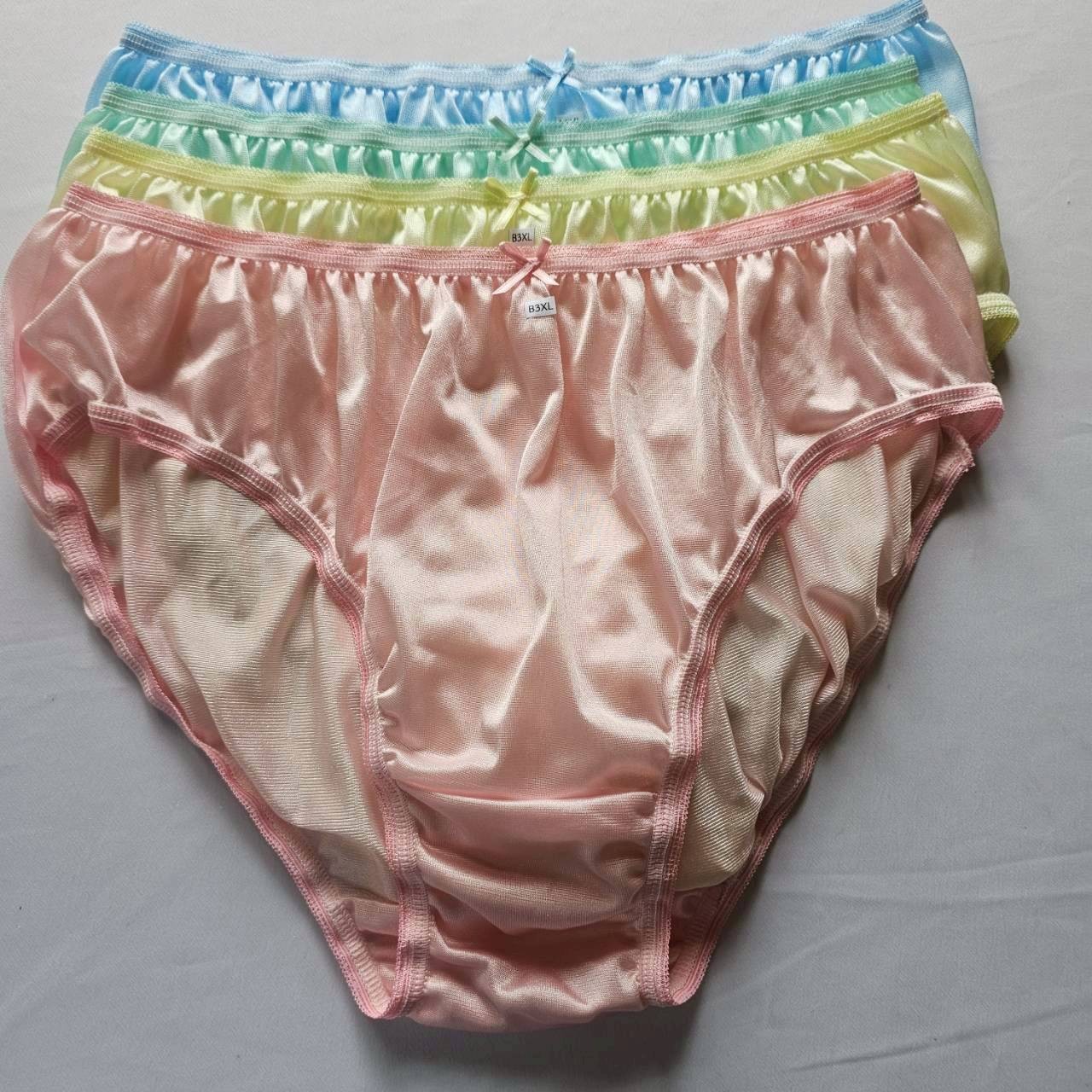 6Pcs Bikini Plus Underwear Nylon Woman Panties Briefs Light Soft Mid-Waist/3XL