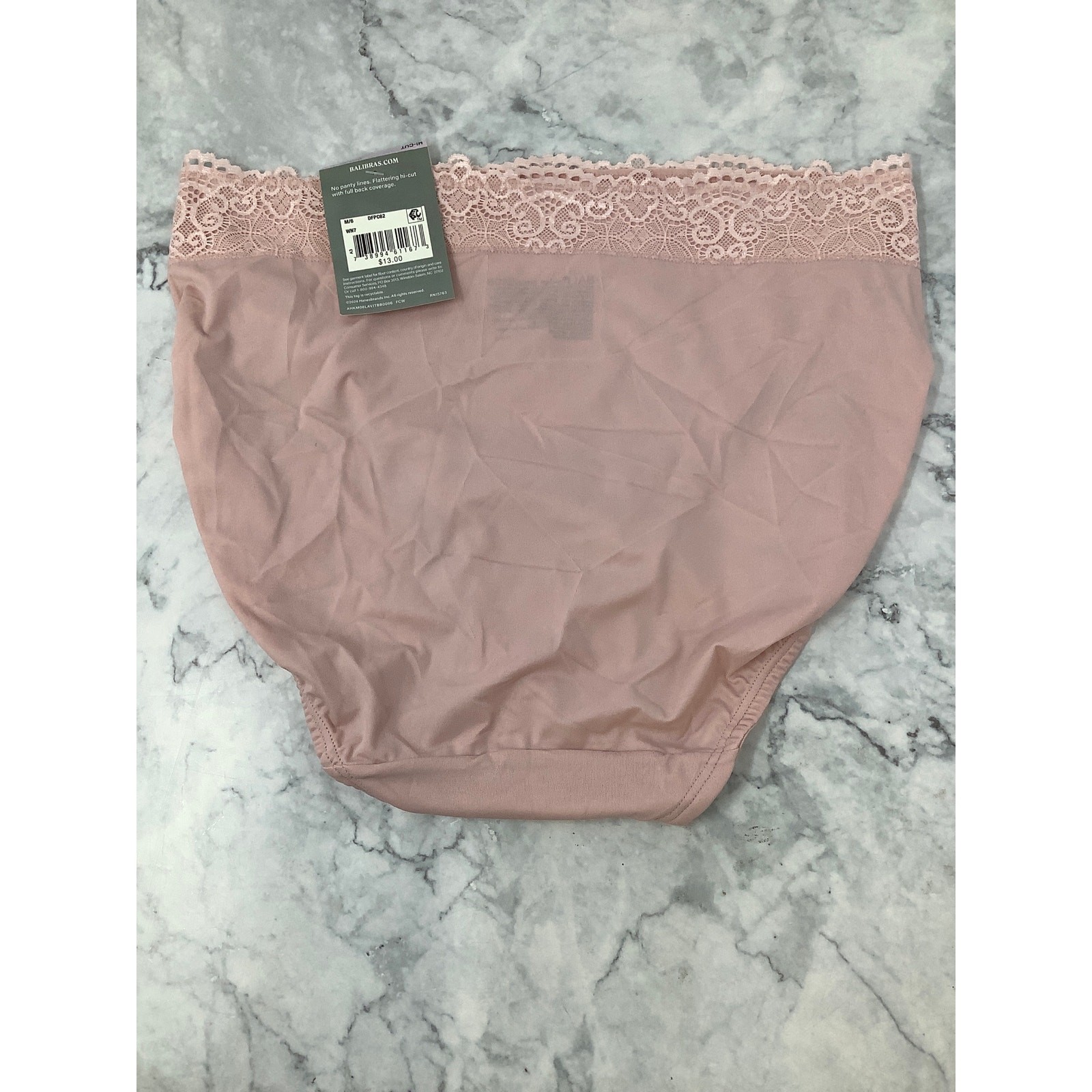 Bali Women’s Medium Passion For Comfort Sheer Pale Pink Hi-Cut Panty G20-5