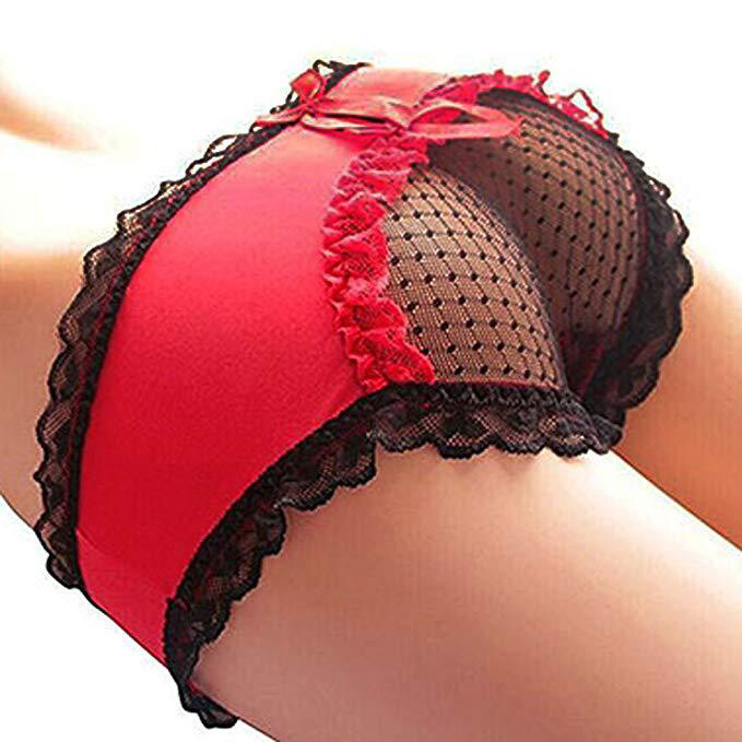 Sexy Womens Sheer Lace Panties Briefs Cheeky See Through Underwear Lingeries