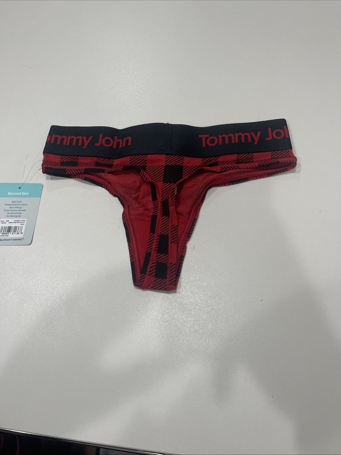 Tommy John Women’s Second Skin Thong Size XS Color Red Buffalo