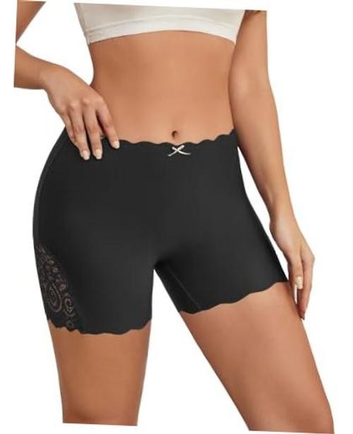 Women’s Boyshorts Underwear Seamless Boy Shorts Panties Soft Large Black
