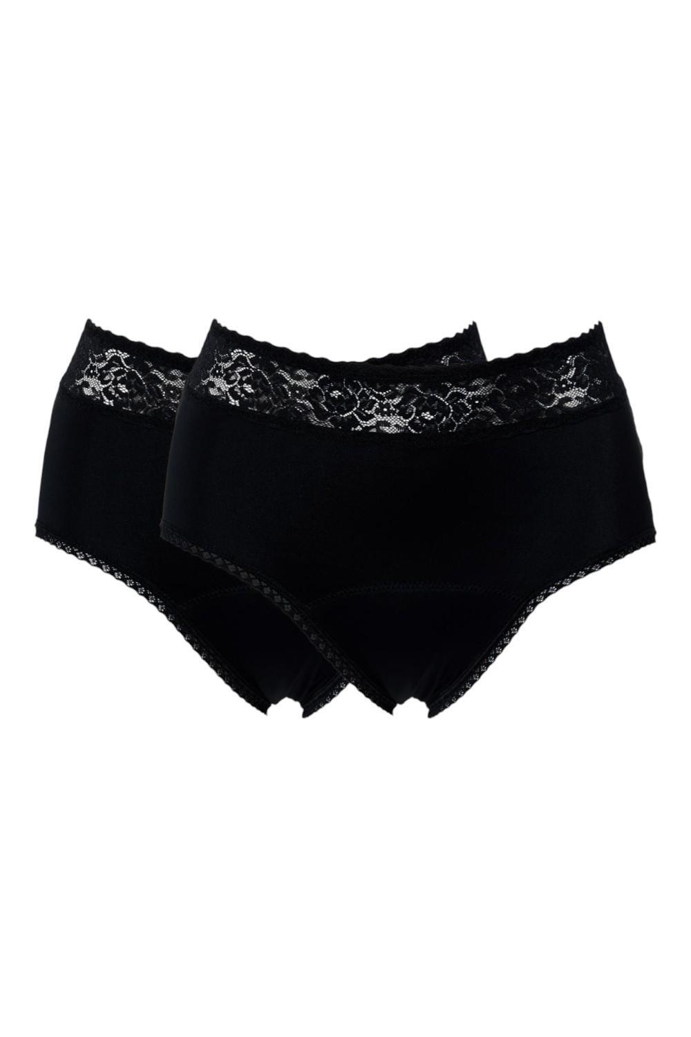 Rhonda Shear 2-pack Shear Protection Leak-Resistant Brief Black/Black