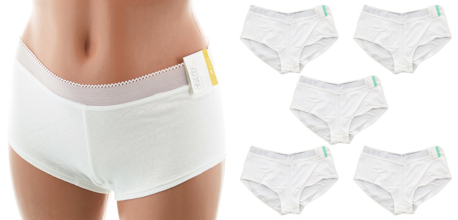 Gilligan O’Malley Boyshort Underwear Women’s Panties Panty True W, White, 5 Pack