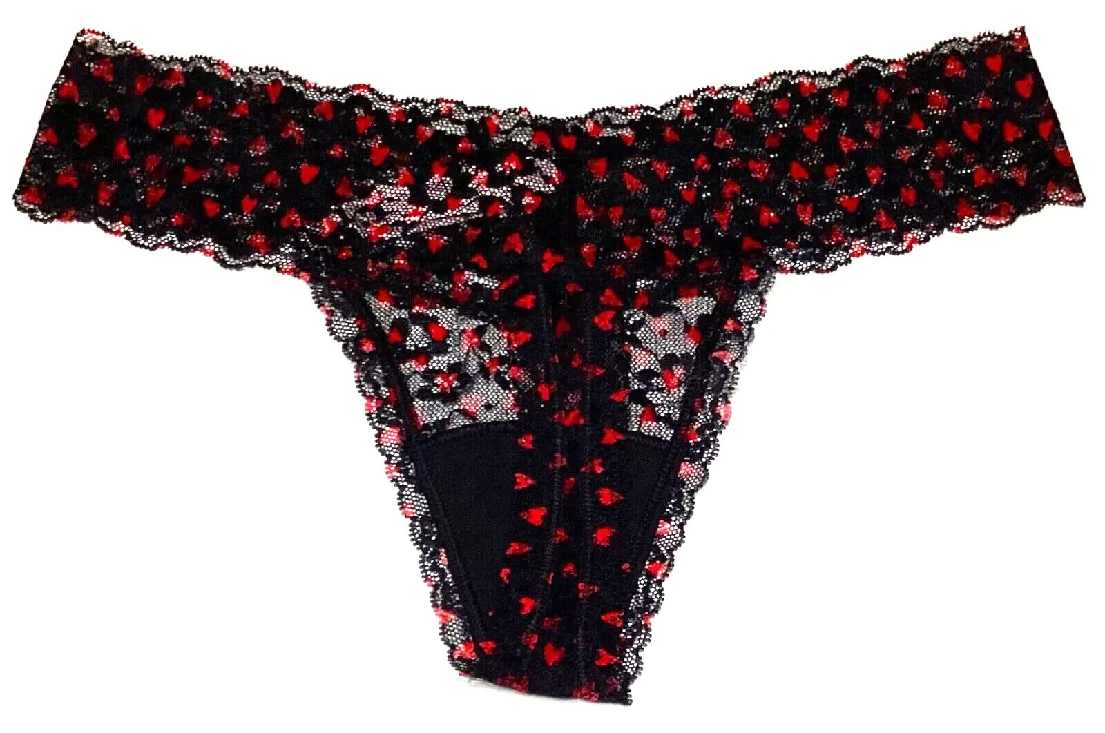 medium – NWT Victoria’s Secret lace thong panty red hearts $12.50 tag (c290 a)