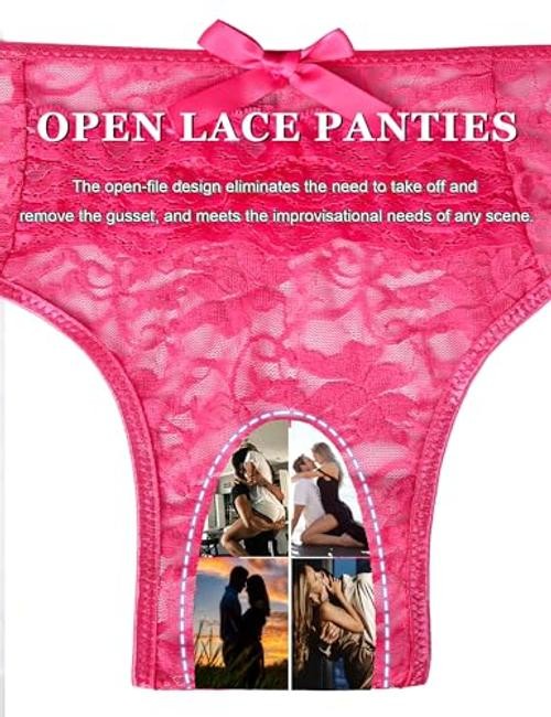Women Lace Underwear Sexy Briefs Panties Plus Size Cheeky Hipster X-Large Pink