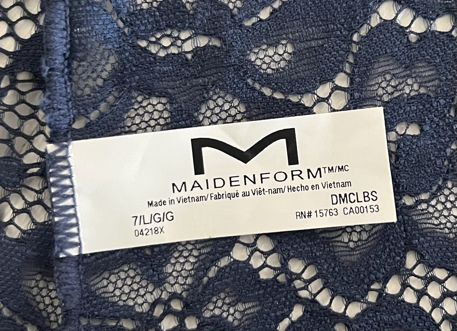 Women’s Maidenform Navy All-Over Lace Cheeky Boyshort Panty DMCLBS Size L/7