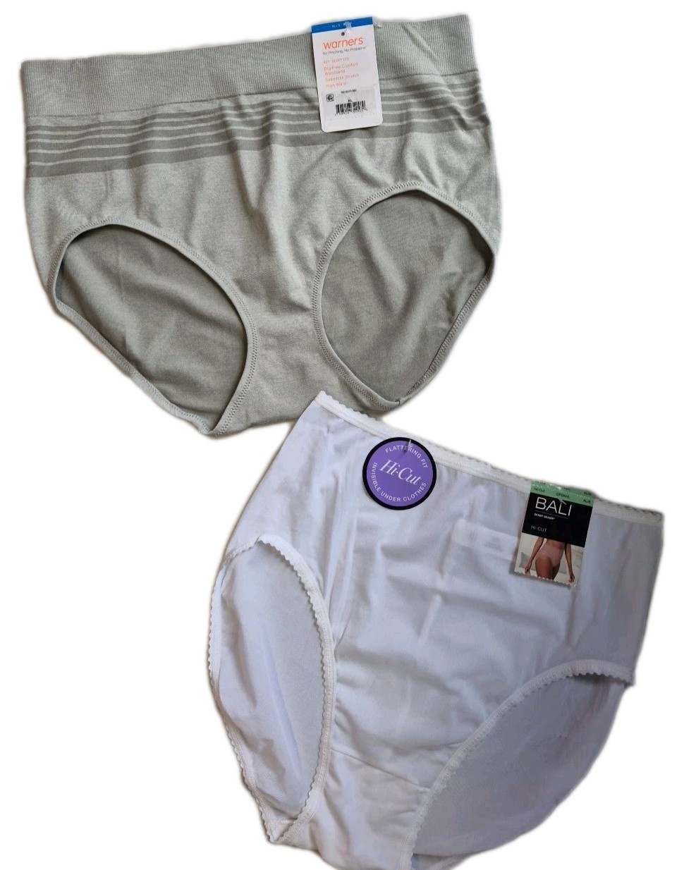 Nwt (2) Bali & Warner’s XL/8 Skimp Skamp High Rise Full Coverage Briefs Panties