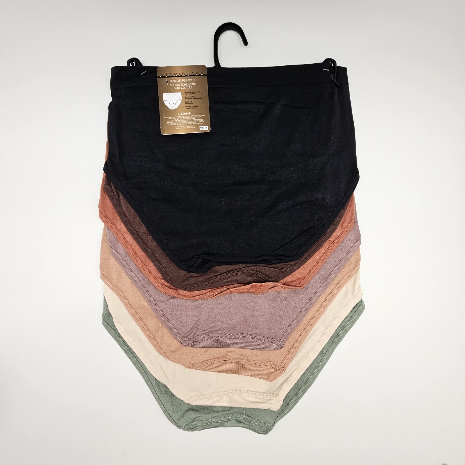 7 Pack SEAMLESS FULL BRIEFS Panties Women’s M L Black Brown Sienna Beige Green