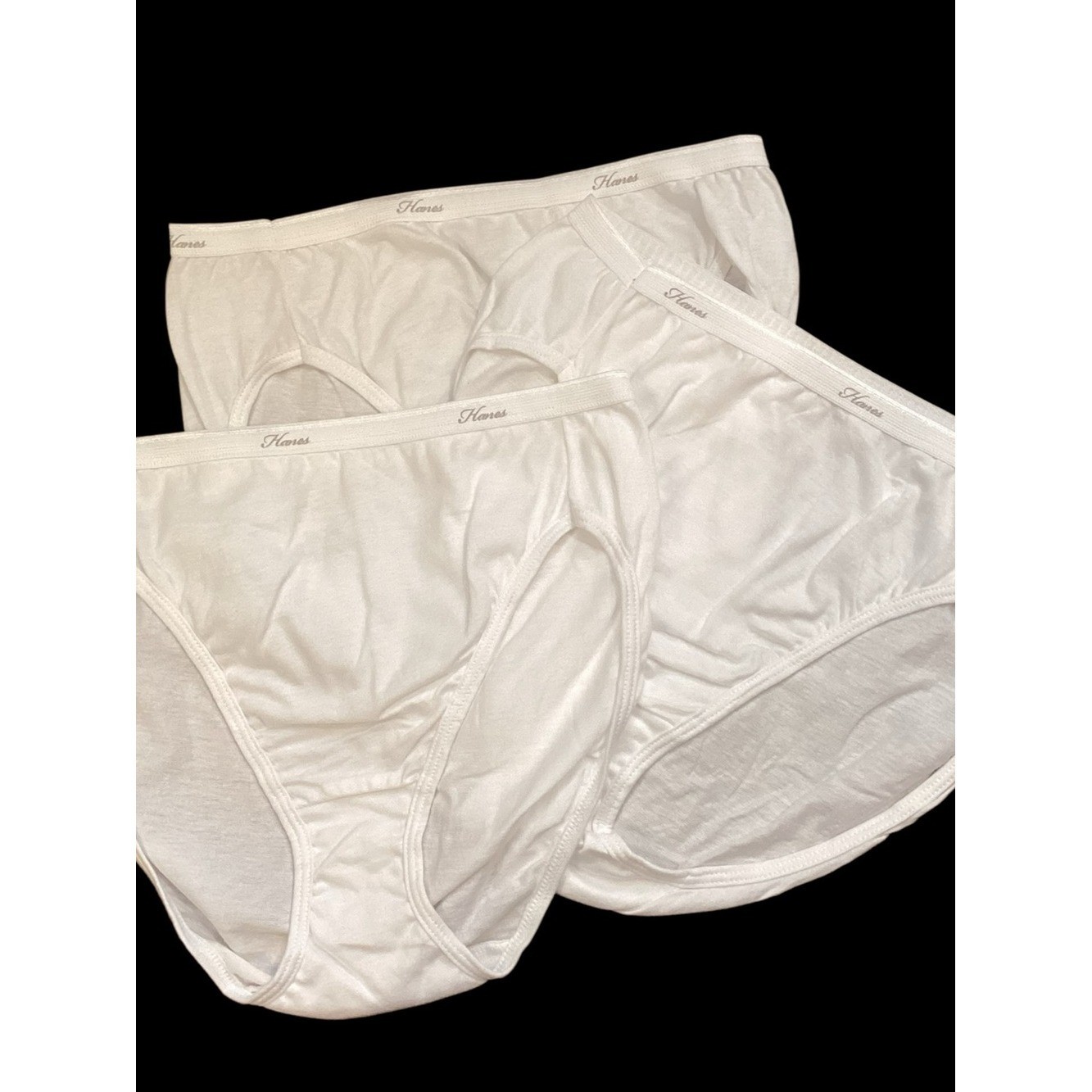 Hanes Classic Hi-Cut 100% Cotton White Tagless Panties Underwear Size 6 NOS