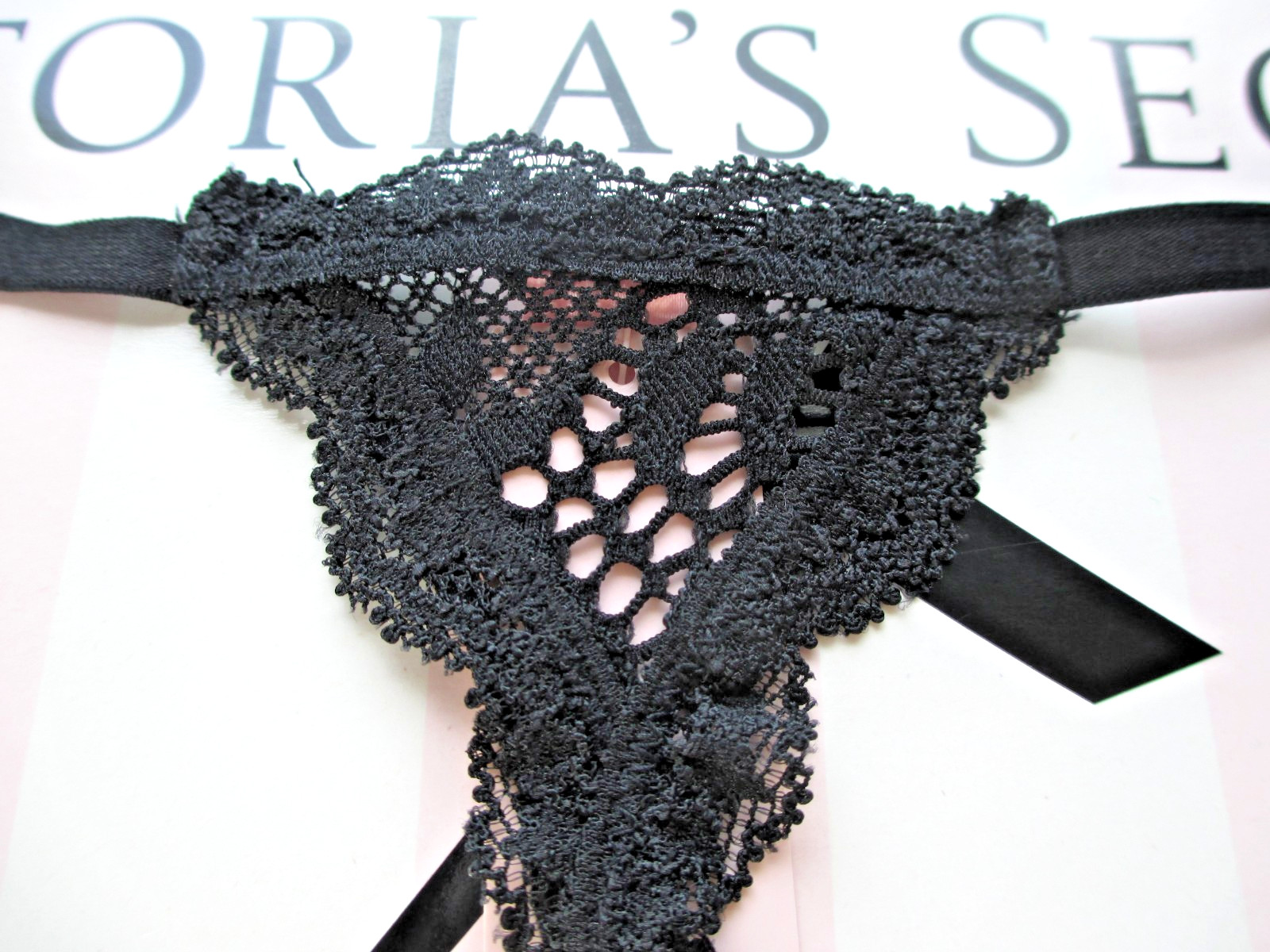 VICTORIA’S SECRET DREAM ANGELS Thong Panty S M L XL Black NWT Lace VS Open
