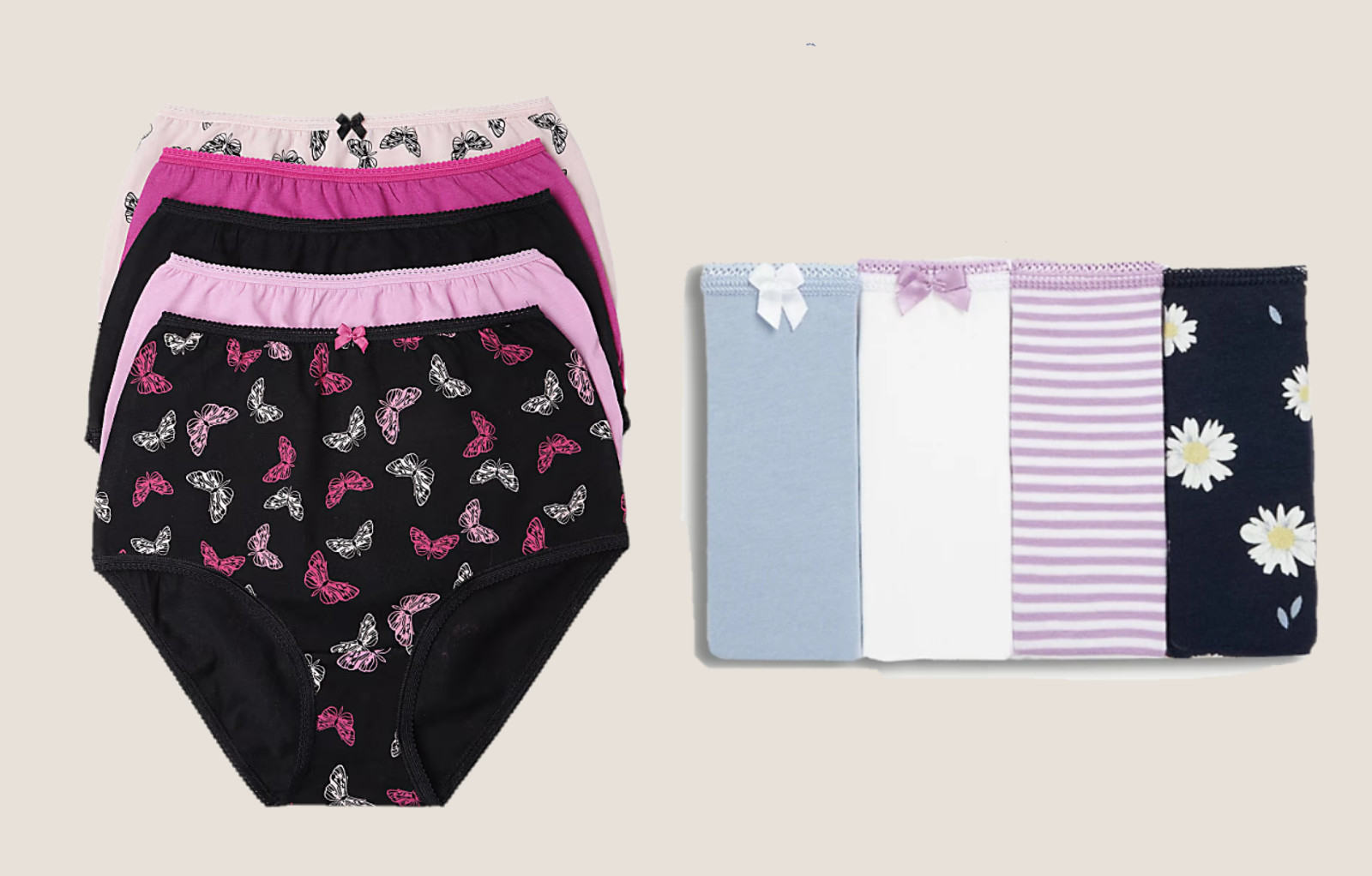 M&S Ladies 5 Pack Cotton Lycra Full Briefs Knickers Underwear Sizes 10 to 24