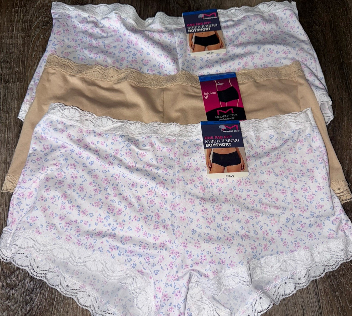 Maidenform ~ 3-Pair Women’s Boyshort Underwear Polyester Blend Stretch ~ XL