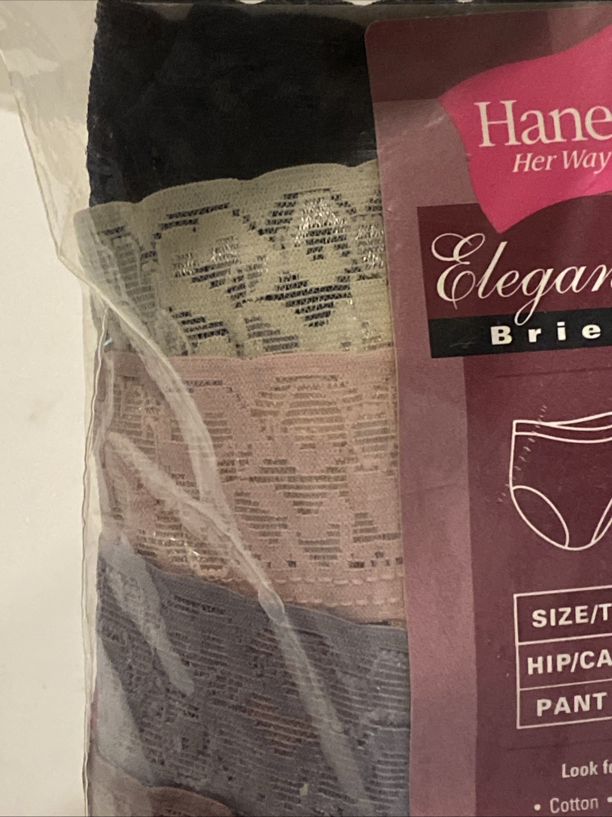 Hanes Elegance 5 Pack 100% Nylon Brief W/Lace Panties Size 8 XL Vintage 2004