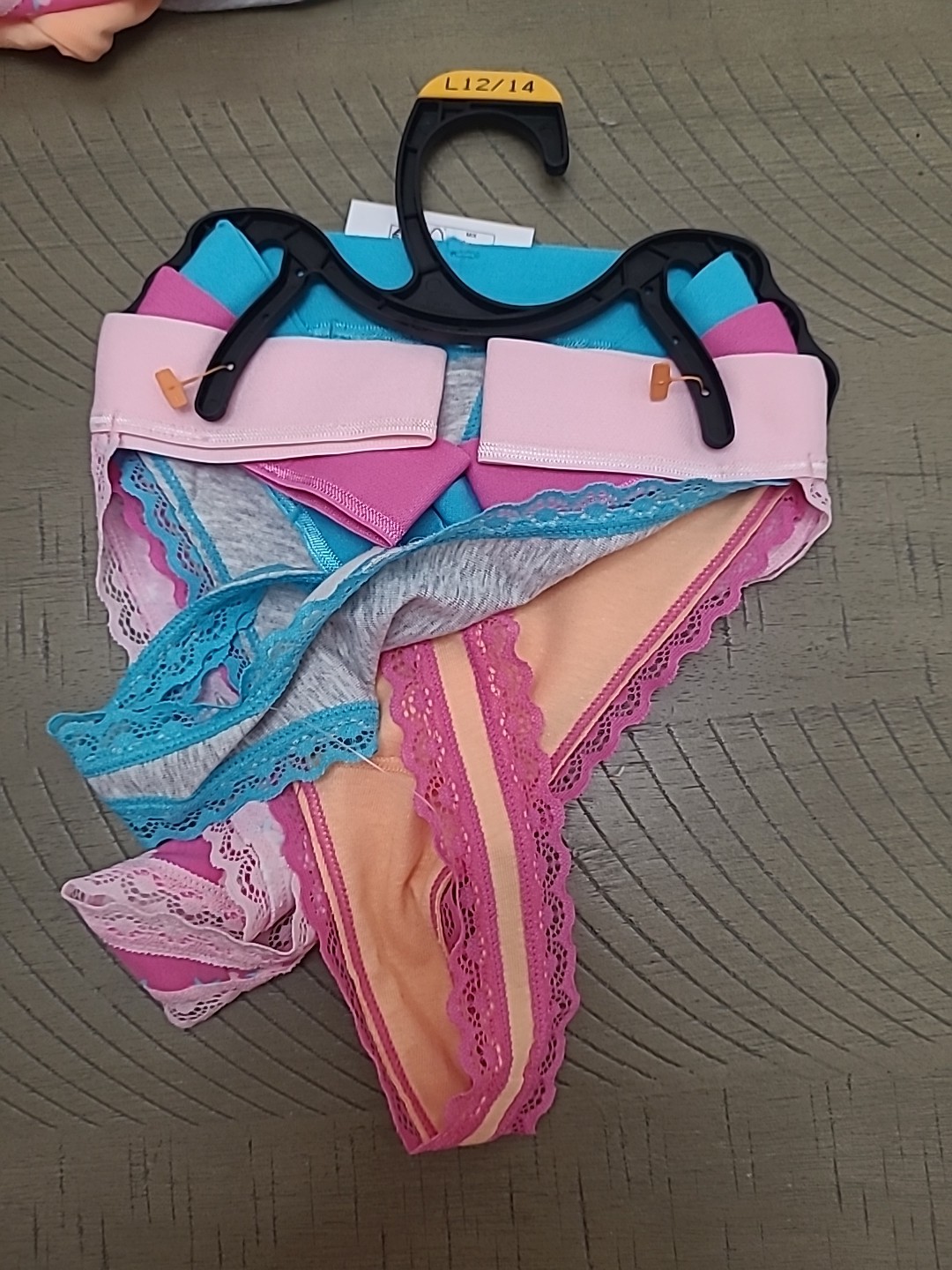 Panty Set Includes 3 Boyshort, 3 Hipster, 3 Bikini, 3 Thong Size L(12/14) NWT