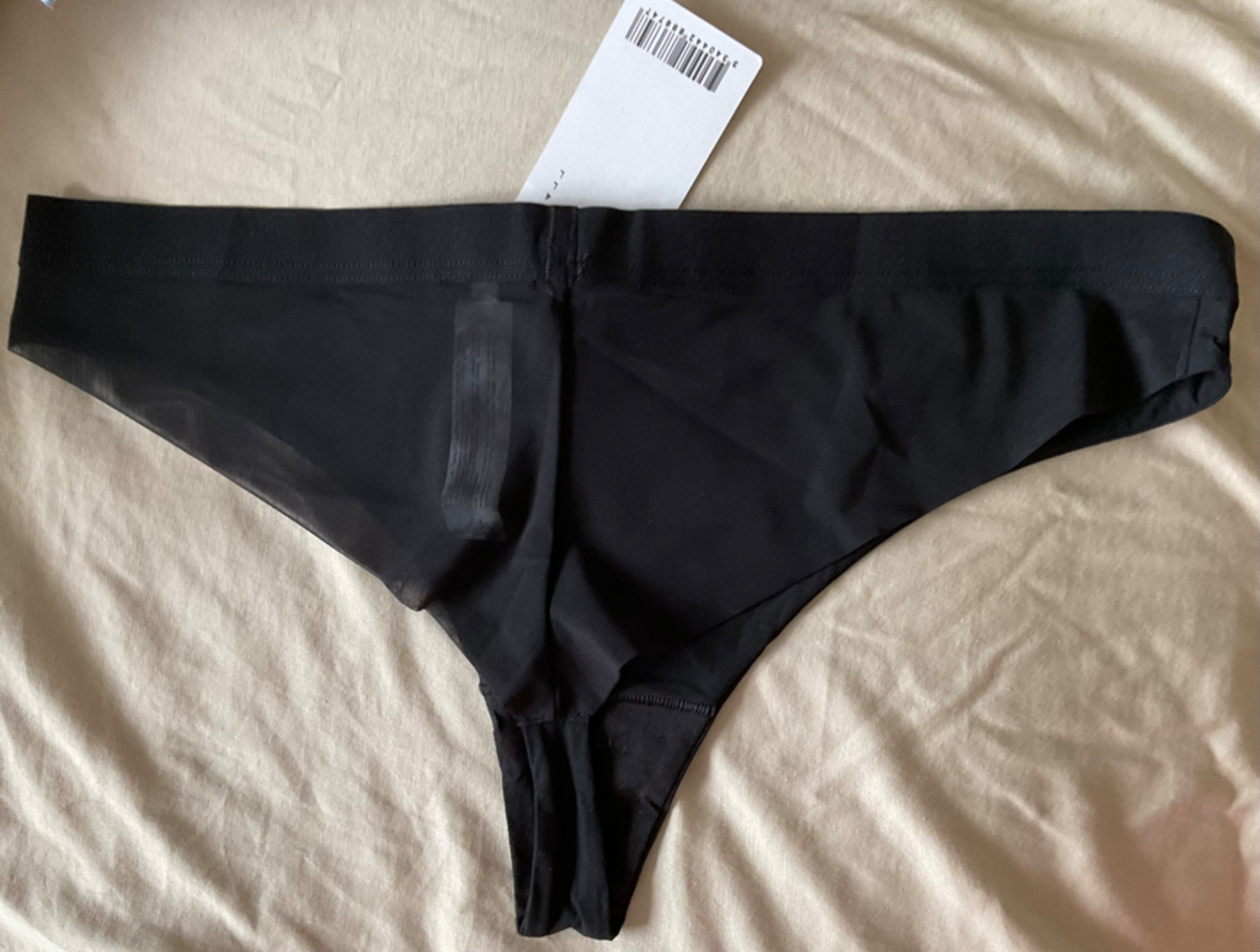 Passionata – Black High Leg Style Knickers Fine Mesh Back Size Large – BNWT