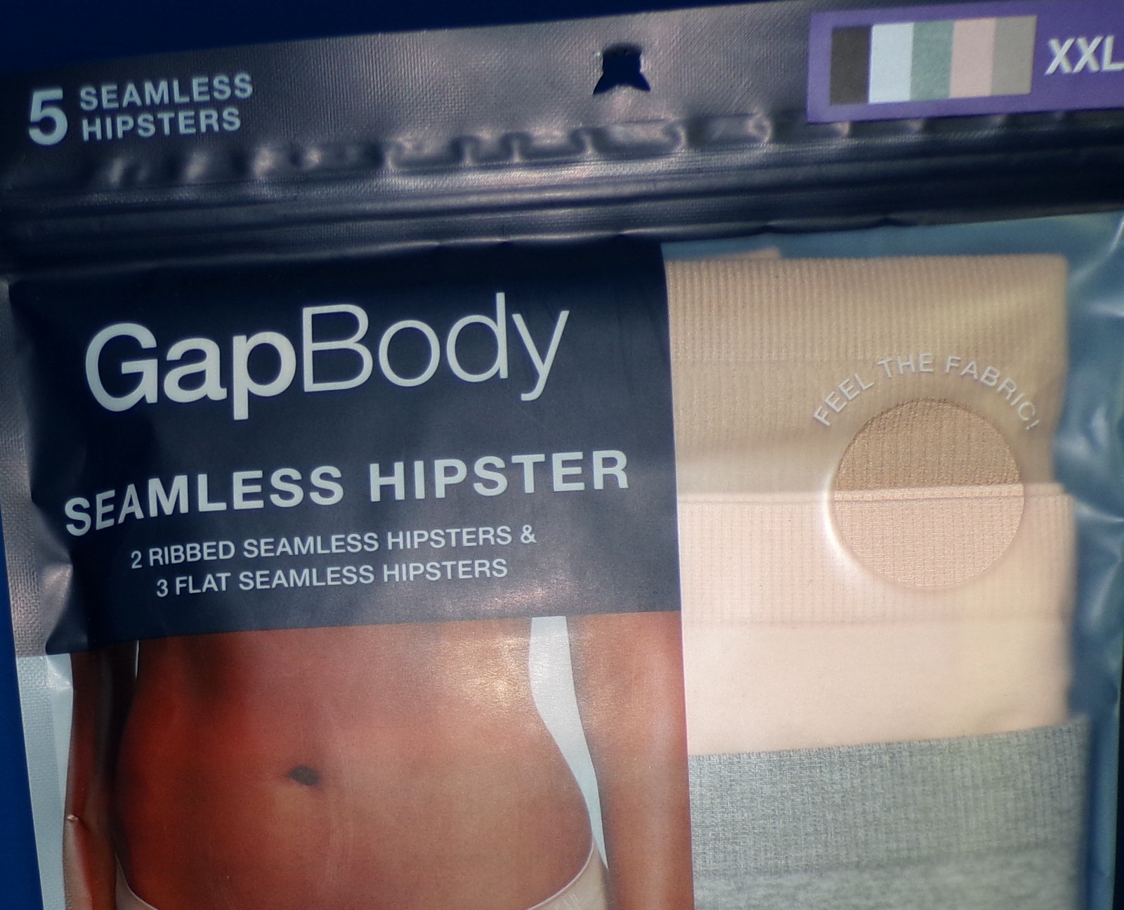 GapBody Seamless Hipster Panties XXL 5-Pack Multicolor Stretch Tag Free Sz 20-22