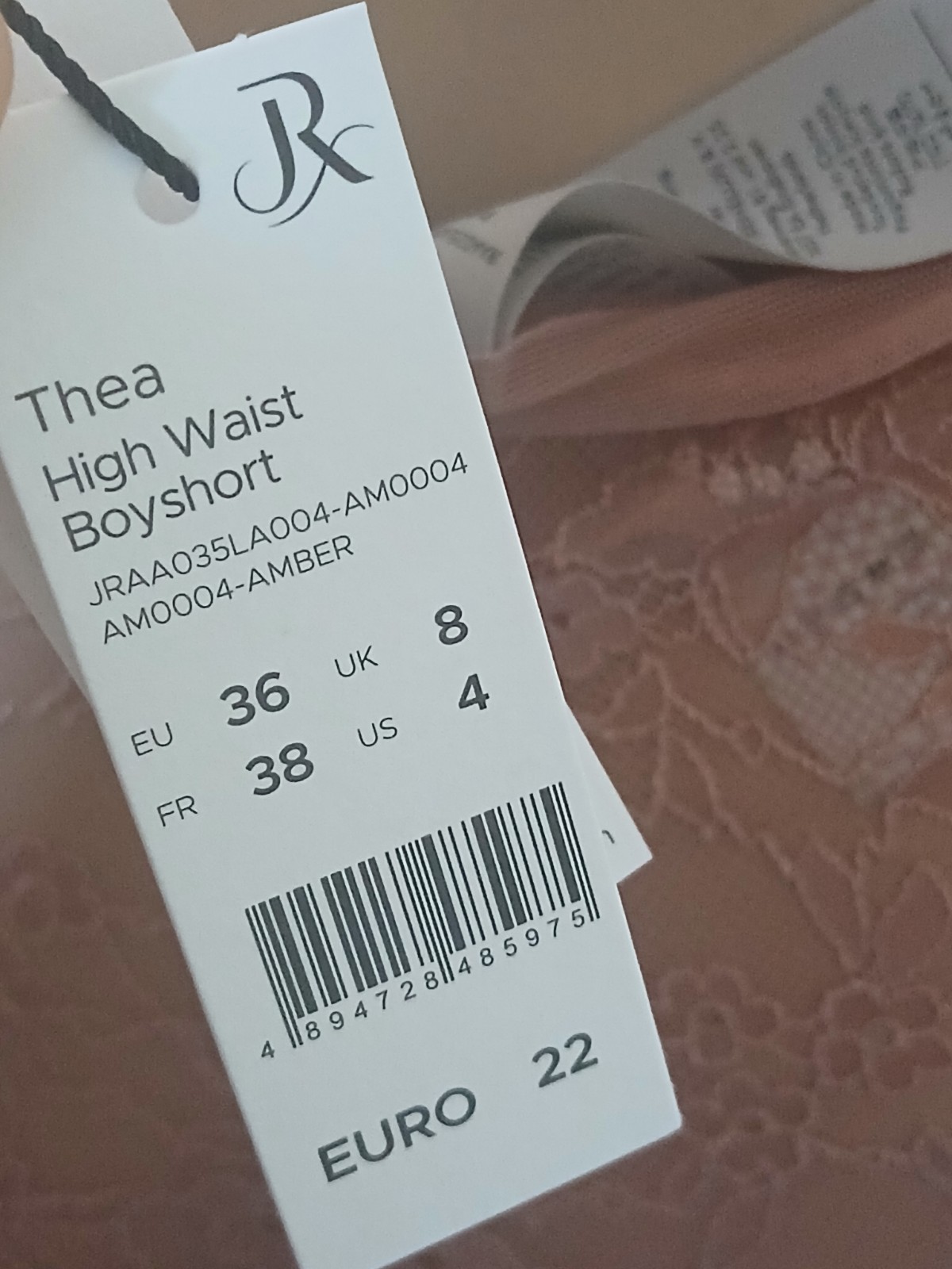 Janet Reger Thea High Waist Boyshort Amber 8 RRP22